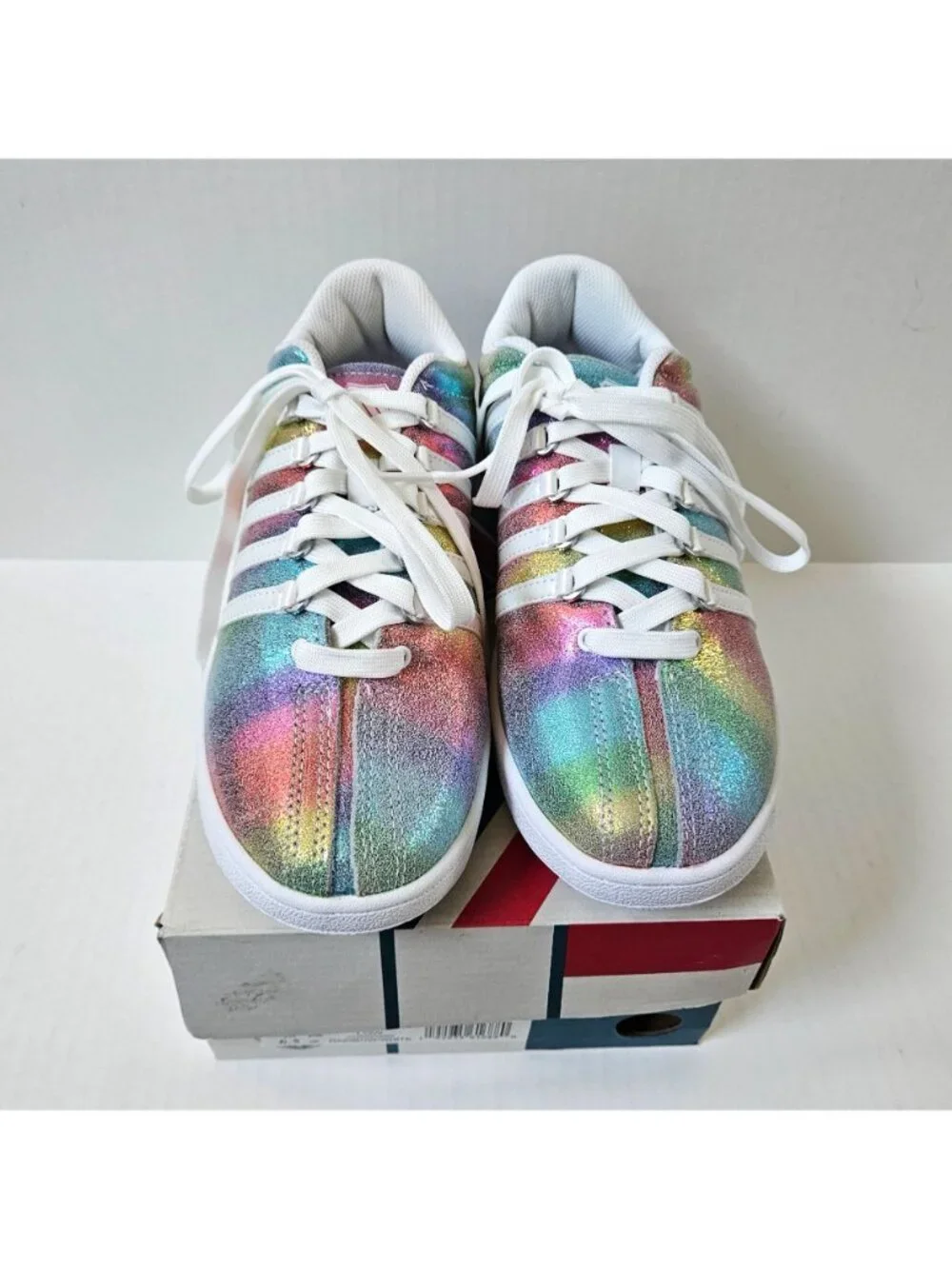 K Swiss Classic VN Varsity Rainbow Pride Sneakers Girls Youth 7 Womens 8.5 NEW